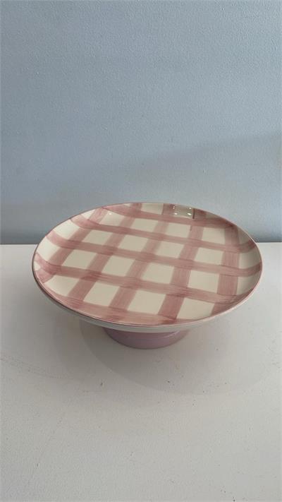 Boleira Grid Rosa pé liso 20cm diam x 10cm alt para alugar em ARACAJU/SE