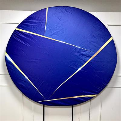 Painel Azul com Linhas Douradas para alugar
