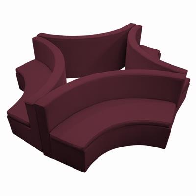 SOFA CURVO FECHADO VELO MARSALA  ILHA A  - D 3,00 x 0,95 para alugar em Ribeirão Preto/SP