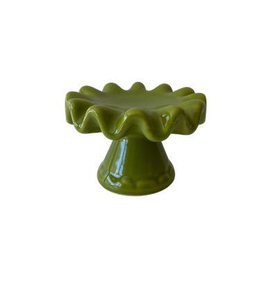 Boleira flor G verde musgo 25cm D x 8cm A para alugar em ARACAJU/SE