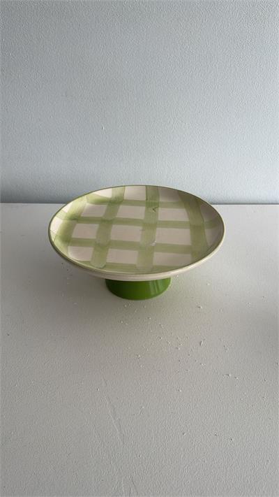 Boleira Louça grid verde 20,5cm diam x 12,5cm alt  para alugar em ARACAJU/SE