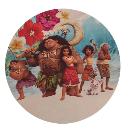 SUBLIMADO CAPA SOUPLAT MOANA - MOANA E PUA - 30CM DIAMETRO para alugar em Campinas/SP