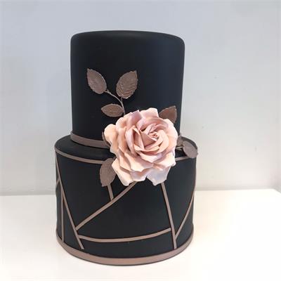 Painel Redondo Glitter Rose e Preto 1,80  para alugar em Limeira/SP