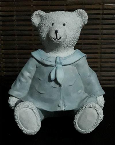URSO AZUL CINZA  P 13X8CM para alugar em MACAE/RJ