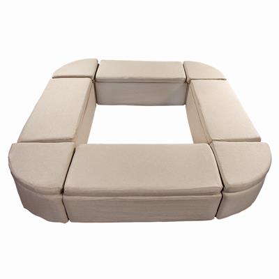 SOFA CURVO FECHADO VELO MARSALA  ILHA A  - D 3,00 x 0,95 para alugar em Ribeirão Preto/SP
