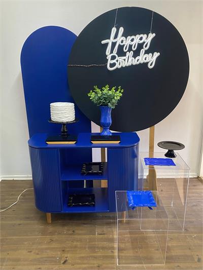 Decoração Adulto azul e prata para alugar em Campinas/SP