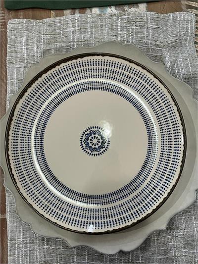 PRATO RASO BAMBU TRANÇA AZUL 28cm para alugar em Ilhabela/SP