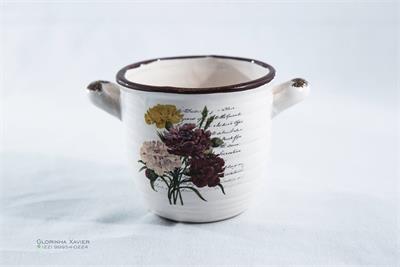 VASO BALDE FLORES RUSTICO 14X11CM para alugar em MACAE/RJ