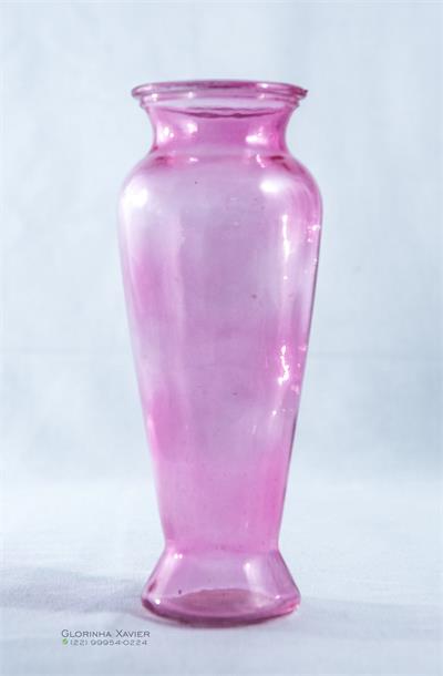 VASO VIDRO ROSA 9X20CM para alugar em MACAE/RJ