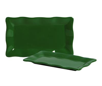 BANDEJA VERDE RETANGULAR     26X13CM para alugar em MACAE/RJ