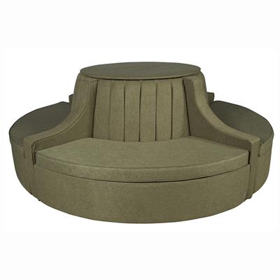 SOFA CURVO FECHADO VELO MARSALA  ILHA A  - D 3,00 x 0,95 para alugar em Ribeirão Preto/SP