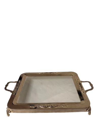 Bandeja concha prateada M - 18x24cm  para alugar em Volta Redonda/RJ