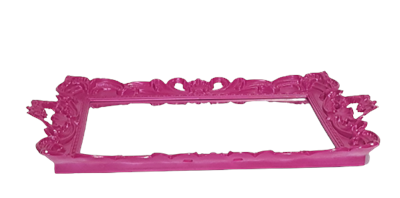 BANDEJA GESSO PINK COM ESPELHO RETANGULAR 27 X 22 para alugar em Campinas/SP