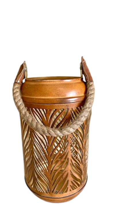 Lanterna Metal P Bronze alça de couro 25cm para alugar em ARACAJU/SE