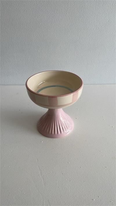 Boleira Grid Rosa pé liso 20cm diam x 10cm alt para alugar em ARACAJU/SE